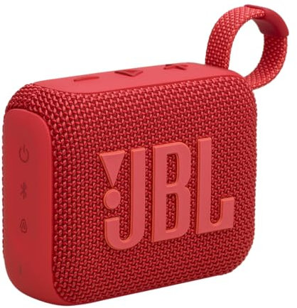 JBL Go 4 - Rot – Tragbare Bluetooth-Lautsprecher-Box mit JBL Pro Sound, tiefem Bass und Playtime-Boost-Funktion – Wasserfest und staubfest – 7 h Laufzeit