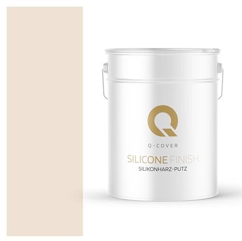 Q-COVER Intonaco a resina siliconica 15 KG 3 mm Beige chiaro | Intonaco siliconico per facciate | Rivestimento strutturale pronto all’uso | Esterni, pareti e soffitti