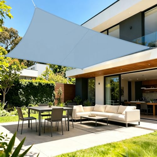 LOVE STORY Vela ombreggiante Impermeabile Rettangolare 4x6m Tenda a Vela Parasole PES Protección Rayos UV per Esterno, Giardino, Terrazza, Balcone (Blu)