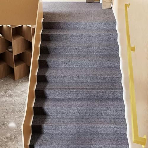 Whnoorher Handlauf für Treppen mit Wandhalterung, Set mit Treppenhandlaufhalterungen aus goldmattem Metall, unterstützende Handläufe aus Schmiedeeisen für Korridor, Veranda und Deck(100cm)