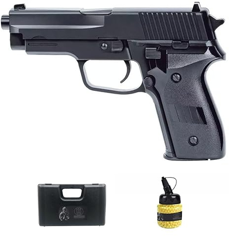 Pistola Saigo 226 Muelle (6mm) | Pistola de Airsoft Calibre 6mm + biberón + maletín. Pistola de iniciación al Airsoft