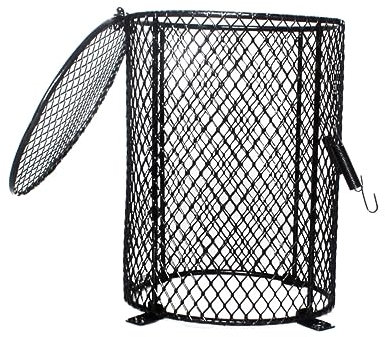 EXAOMBLE Reptile Heat Lamp Cover Anti-scalding Pet Lampshade Round Black Protective Cage Shell for Reptile Habitat and Heating Lamp Accessories