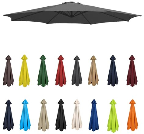 2m-3.5m Parasol Replacement Canopy and Fabric Cover for Garden Umbrella - 6/8 Arms, Outdoor Use