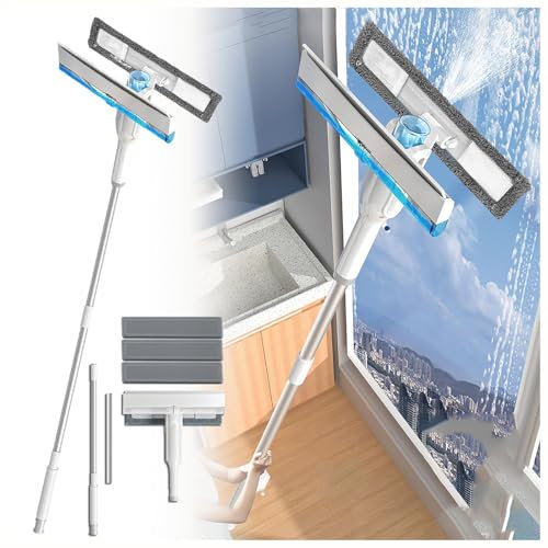 Customize what you need Spray Window Cleaning Squeegee Kit with Sewage Collector and 3 Pads, 4 in 1 Window Washer Squeegee Kit with Extension Pole Car Window Cleaner Tool Window Cleaning Equipment