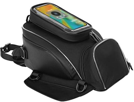 Bolsa De Tanque De Motocicleta Magnética | Bolsa Magnética Impermeable para Tanque De Moto,Funda para Teléfono Táctil Resistente De Gran Capacidad Accesorios para Deportes De Motor para Hombres Y