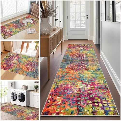 Alfombra Larga para Pasillo 40 x 60 cm Alfombra Cocina Lavable Antideslizante Alfombras de área Felpudo Alfombra Comedor Pasillo Alfombra Corredor Pasillo para Entrada Lavanderia Salón Dormitorio