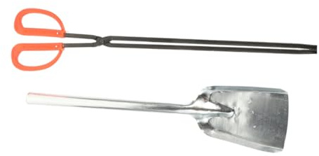 PRETYZOOM Tenazas y Palas para Chimenea Herramienta Portátil para Fogatas Interiores y Exteriores Equipo para Chimeneas de Alta Resistencia Pala para Cenizas Accesorios