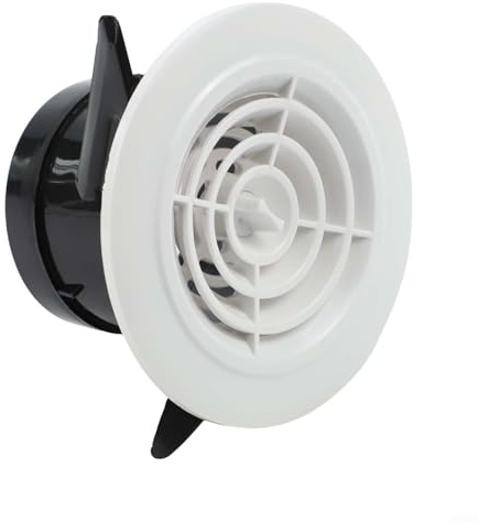 Cubierta de ventilación redonda ajustable con rejilla de rejilla diseñada para una ventilación eficiente y regulación del flujo de aire (75 mm)