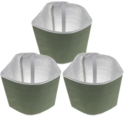 GANAZONO 3 Stück Pack Isolierende Frostschutz Übertöpfe für Kübelpflanzen bis 25cm Aluminiumfolie Pflanzenschutzhüllen für Winter und Sommer Temperaturregulierende Blumentopfabdeckungen