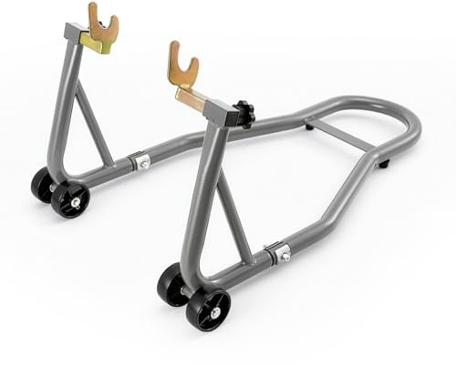 2PCS Paddock Stand Motorcycle Rear Heavy Duty Rear Motor Bike Workshop Pit Motorcycle Paddock Stand Back Wheel Lift Chock for Lifting The Bike (Grey 1PCS)