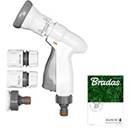 Bradas Set mit Spritzbrause Schnellkupplungen Bewässerungsset Sprühpistole White LINE 4543