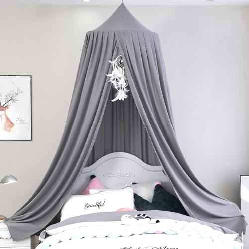 Prinzessin Betthimmel für Mädchen Kinder Babybett, Prince Runde Kuppel-Baldachin für Kinderzimmer Indoor Outdoor Schloss Spielzelt Hängende Haus Dekoration Leseecke