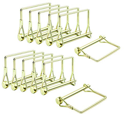 INCREWAY Sicherungsstift, 6 mm Schaft, Vierkantschlaufe, Sicherheitskupplung, für Bauernhof-Anhänger, Rasen, Garten, 10 Stück