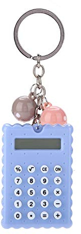 Socobeta -Rechner mit Schlüsselschnalle Tragbare süße Kekse Stil Schlüsselanhänger Rechner Candy Color Taschenrechner(Lila)