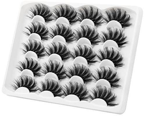 KOUSEI Faux Nerz Wimpern 10 Paar Falsche Wimper Lange Dramatischer Look Weiche Verlängerung Flauschige Gefälschte Handgefertigt Ohne Kleber