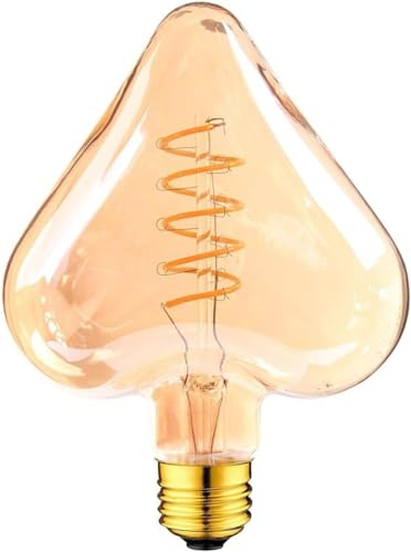 LEDSone Decorative Vintage LED Light Bulb E27 Spiral Non Dimmable T45 T185 ST64 G95 G125 Spiral Filament Amber Glass Warm White Bulbs Retro E27 Screw Bulb