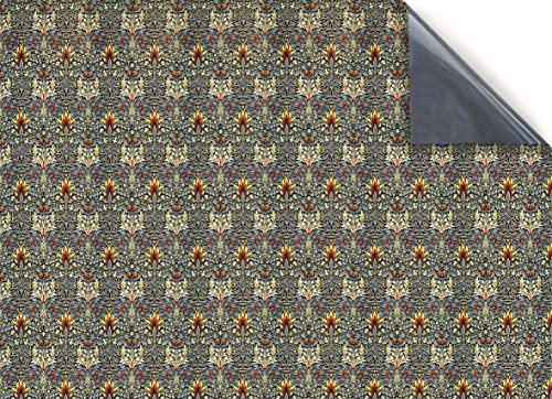 Stick & Go Repositionable Self Adhesive Dolls House Wallpaper 1:12 Scale (1 Sheet) - Morris Flame Wallpaper - No. 129