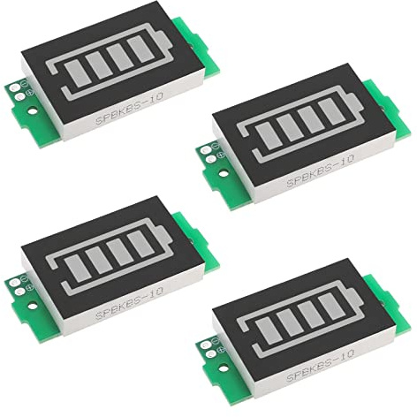 Be In Your Mind 4 Pièces Module Indicateur de Capacité de Batterie 3-34V Module Indicateur de Charge de Batterie 5mA Compatible avec 1S 2S 3S 4S 5S 6S 7S 8S