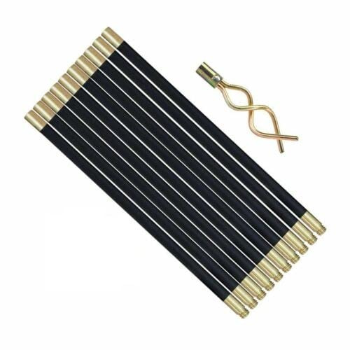 Vision4ever 9m Drain Rods Plumbing Rod Set Cleaning Drainage Worm Screw Plunger (12Piece)