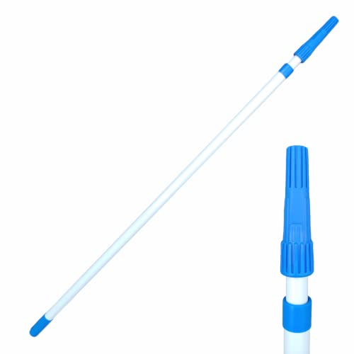 DERPOL - Asta telescopica 2 metri - Bastone allungabile universale con punta snodabile per accessori - Rullo pittura, ragnatore, pulizia, spolverino, polvere.