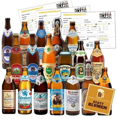 BIERPAKET XL 18 x 0,5L bayerische Biere Helles Märzen Kellerbier Weizen inkl. 1,44€ Pfand Geschenk Tasting Beer Bierprobe Geburtstag Geschenkidee Vatertag Himmelfahrt