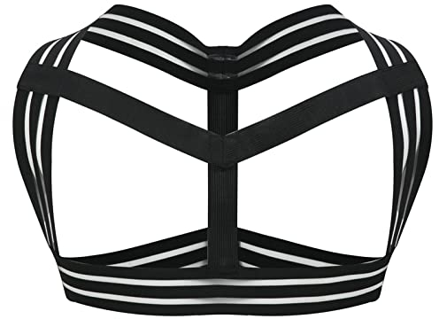 DKEGIFF Herren Harness Gürtel Elastischer Schultergurt Brustgeschirr Exotische Bekleidung Männlich Korsett, Gürtel-6049-schwarz, Einheitsgröße
