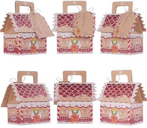 HASEAMALL 20 pz scatole per confetti Scatoline Portaconfetti scatoline Scatole regalo piccole scatole per bomboniere coni per confetti scatolina carta kraft Omino di pan di zenzero natalizio