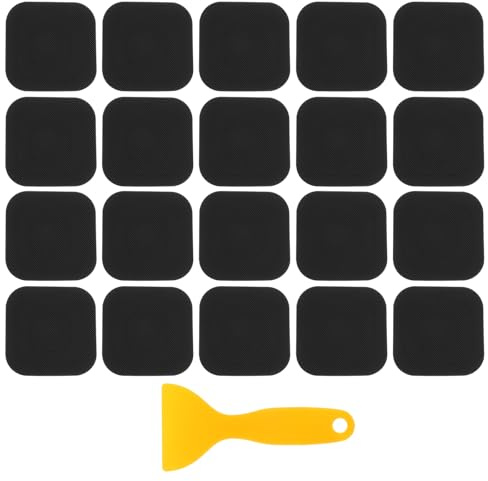 sourcing map 20pcs Non-Slip Bathtub Stickers, Anti Slip Shower Stickers Safety Strips Bath Tub Stickers with Scraper for Bathtub Shower Stairs, Black