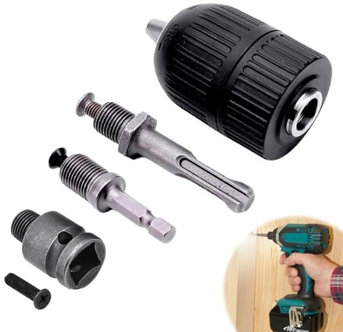 yotutun Adattatore Mandrino, Mandrino Trapano, Mandrino a Sgancio Rapido con Attacco SDS, 2-13 mm 1/2 x 20UNF, Trapano per Avvitatore a Percussione, Mandrino Rapido Senza Chiave per Avvitatore a Batt