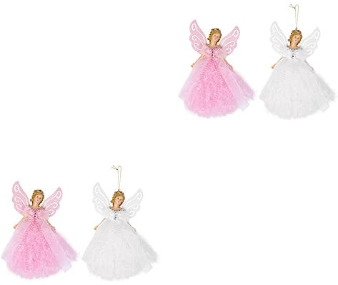 Ciieeo 4 Stück Weihnachtsfenster hängen Puppenornament Weihnachtsschmuck weihnachtsengel Christbaum anhänger das Weihnachtsbaum hängende Verzierung