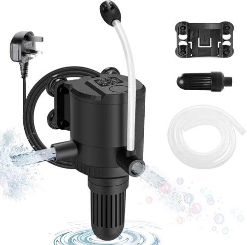 Submersible Water Pump Luckits Aquarium Pump 25W 1800L/H Ultra-Quiet Fish Tank Pump with Filter 1.6M Power Cord 4 Suction Cups Small Water Pump for Fish Tank Aquarium Fish Pond Freshwater Seawater