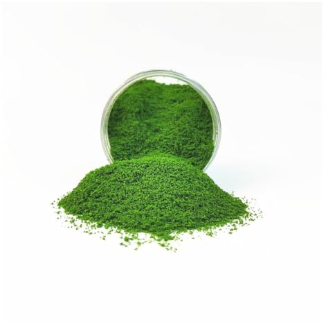 Wisafory Baumpulver-Modellbaum Wiese Landschaft Modellierung Grüner Pflanze Statische Grass Grasbüschel für DIY Herstellung Architektur Gebäudemodell Feengarten Miniatur Ornamente Dunkelgrün