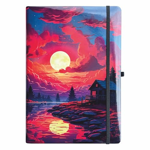 Anupam A5 Lyv Journal Notebook | 192 Pages | College Ruled Notebook | 80 Gsm Paper with Elegant Silver Edging And Metallic Finish| Elastic Closure and Pen Loop (Print 6)