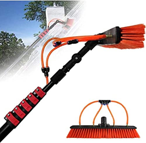 DMMFTERL 3.6M 5.4M 6M 7.2M 9M 11M Water Fed Window Cleaning Pole Extendable Telescopic Kit Outdoor Window Cleaning Pole Window Cleaning Brush Water Fed Pole Kit for Window Glass Solar Panel