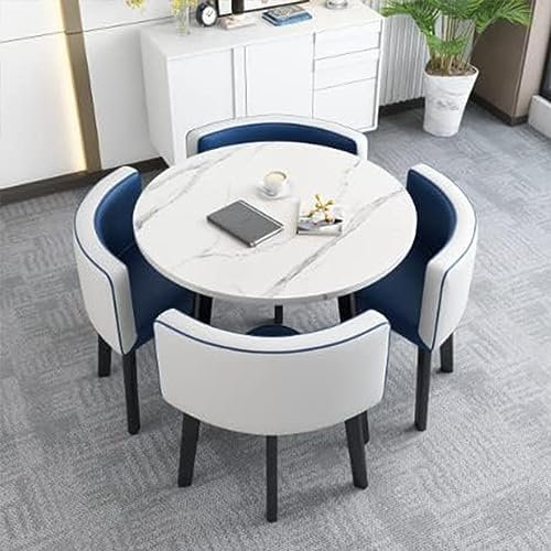 Runde Esstischgruppe mit Stühlen, platzsparendes Design für Ess-, Wohn- und Empfangsräume, ideal für Konferenztische und Lounges 89