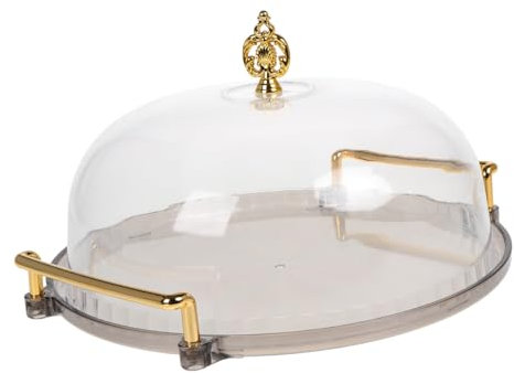 Alipis Plateau à Gâteau Avec Couvercle Transparent 1 Pièce Plastique Design Chic Et Moderne Accessoire De Pâtisserie Pour Desserts Et Fruits