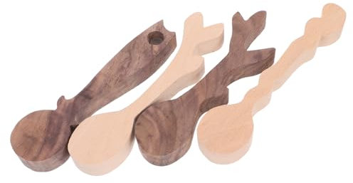 UTHCLO 4stücke Holzlöffelrohlinge Zum Schnitzen Weichholz Für Holzschnitzerei Unvollendete Schnitzblöcke Ersatz-bausatz Für Bastler Und Anfänger
