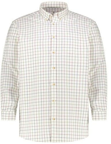 Pfundskerl Freizeithemd Jagdhemd aus Baumwolle | Langarm | Herren | 3XL 4XL 5XL 6XL 7XL 8XL | Cremeweiß (DE/NL/SE/PL, Alphanumerisch, 4XL, Große Größen, Regular, Cremeweiß)