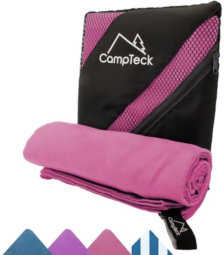 CampTeck U7304 Large (180x80cm) Lightweight and Compact Quick Dry Microfiber Travel Towel for Sports, Gym, Beach, Swimming, Yoga, Camping - Pink