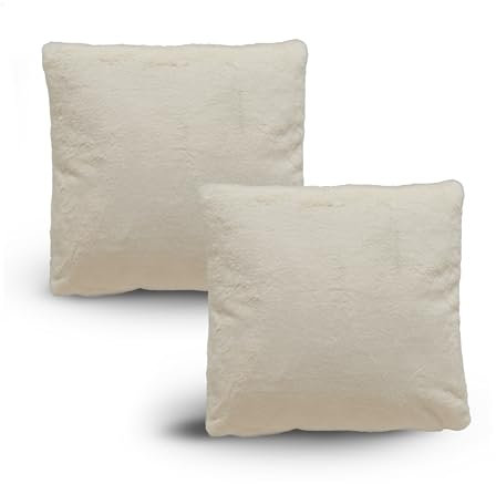 Como Dekokissen 2er Set Sofakissen 45x45 cm mit herausnehmbarem Innenkissen - Bezug mit Reißverschluss - 100% Polyester waschbar - Öko-Tex Standard 100 - Weiß