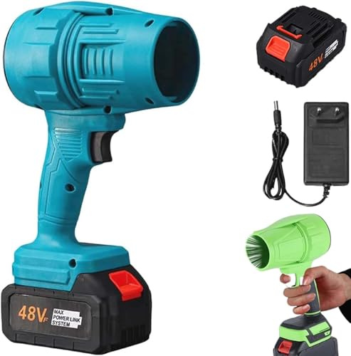 Seese Pro - Soplador Ultraligero Y Potente, Soplador De Hojas Eléctrico Inalámbrico De Mano, Plumero Turbo Inalámbrico De Alta Potencia, Mini Ventilador De Chorro Seco for Césped(Blue,1 Battery)
