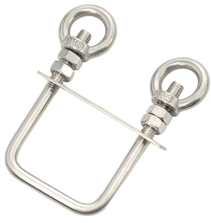 Collier de serrage à double œillet angle droit en acier inoxydable 304, boulon U carré M8 for montage sans perforation sur garde-corps et tuyaux(M8*80 * 120)