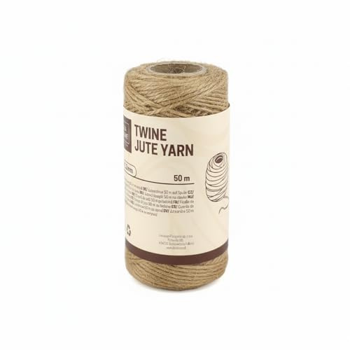 IDEA Home Juteschnur Natur, 50m x 1.2mm Bastelschnur & Dekoschnur, Natürliches Jutegarn für Garten, Geschenkverpackung, Büro & DIY-Projekte