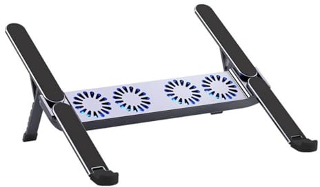 INSEOWI Raffreddatori per Laptop Silenziosi in Alluminio Design Pieghevole Supporto Angolazione Multipla Tablet Sistemi Raffreddamento Portatili da 10-17 Pollici Supporto Laptop Ergonomico con