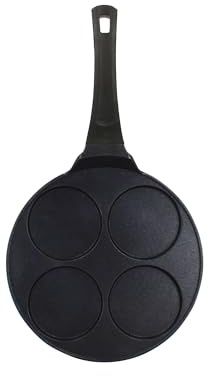 MENASTYL - Poêle à pancakes 26cm en aluminium noir 4 trous - 6020712