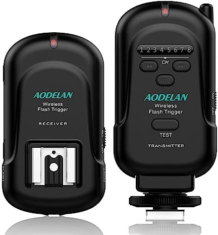 AODELAN FT-8 Camera Flash Trigger and Receiver for Canon, Nikon, Sony, Olympus, Fuji, Pentax, Panasonic Camera