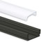INNOVATE 2 m LED Schiene - Aluminium Profil - Aluprofil für LED Stripes/Streifen - LED Kanal - ALU Leiste - 2000mm x 17mm x 7mm (Alu Profil schwarz inkl. milchiger Abdeckung für LED Stripe)