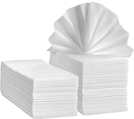 SETUP [100 Count] Linen-Feel Guest Towels - Disposable Cloth Dinner Napkins, Bathroom Paper Hand Towels, Wedding Napkins - (Formerly Comfy Package)