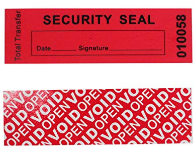 100pcs 30x90mm Rosso 100% Totale-Trasferimento Sicurezza Void Etichette
