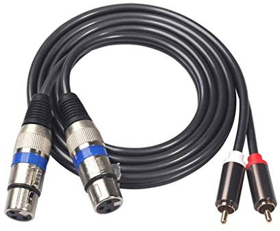Xinjieda ZYElroy 1,5M double Câble audio RCA à 2 XLR femelle femelle Plug-Coax Adaptateur plaqué Professional Video Wire